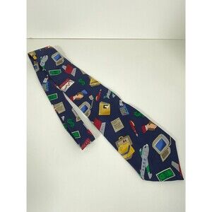 Save the Children Silk Neck Tie Kids View of Business Cara Navy Novelty